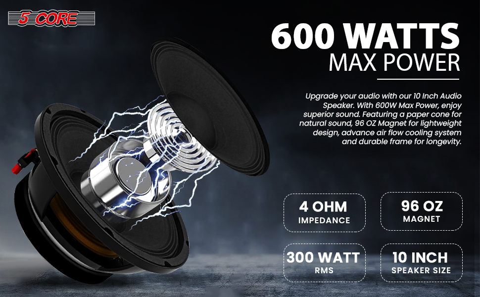 10 Inch Subwoofer Speaker 600W Full Range Car Audio Woofer Speakers