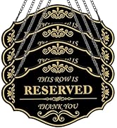 Reserved Row Sign for Wedding Ceremony Chairs or Events, Acrylic Banner with for Seating, White A...