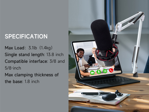 quadcast microphone arm desk mic stand mic arm swivel desk arm stand scissor arm mic suspension arm