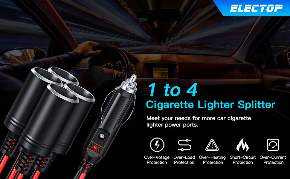 1 to 4 Car Cigarette Lighter Splitter