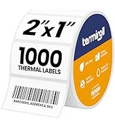 2x1 Direct Thermal Label for Barcodes &amp; Address - Perforated - 1000 Labels/Roll - Compatible with...