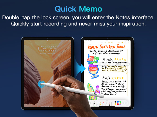 using stylus in Apple memo hold 2s the last stroke is drwan automatically turn into a regular shape