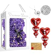 CODE FLORIST Rose Bear Valentines Day Gifts for Her,Artificial Flower Teddy Bear, Cute Romantic B...