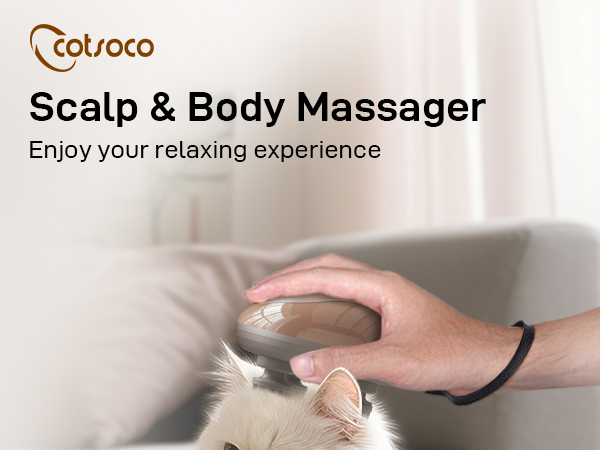 cotsoco Electric Pet Massager for Cats and Dogs Care, Handheld Head Scalp Massager Gifts for Pets