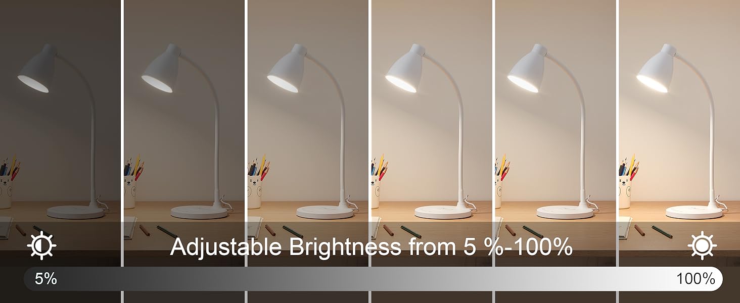 Desk Lamp for Home Office LED Desk Light USB Charging Ports Bedside Table Lamp for College Dorm Room