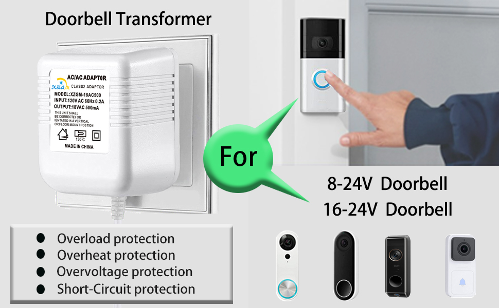 18V 8M WHITE doorbell Power Adapter