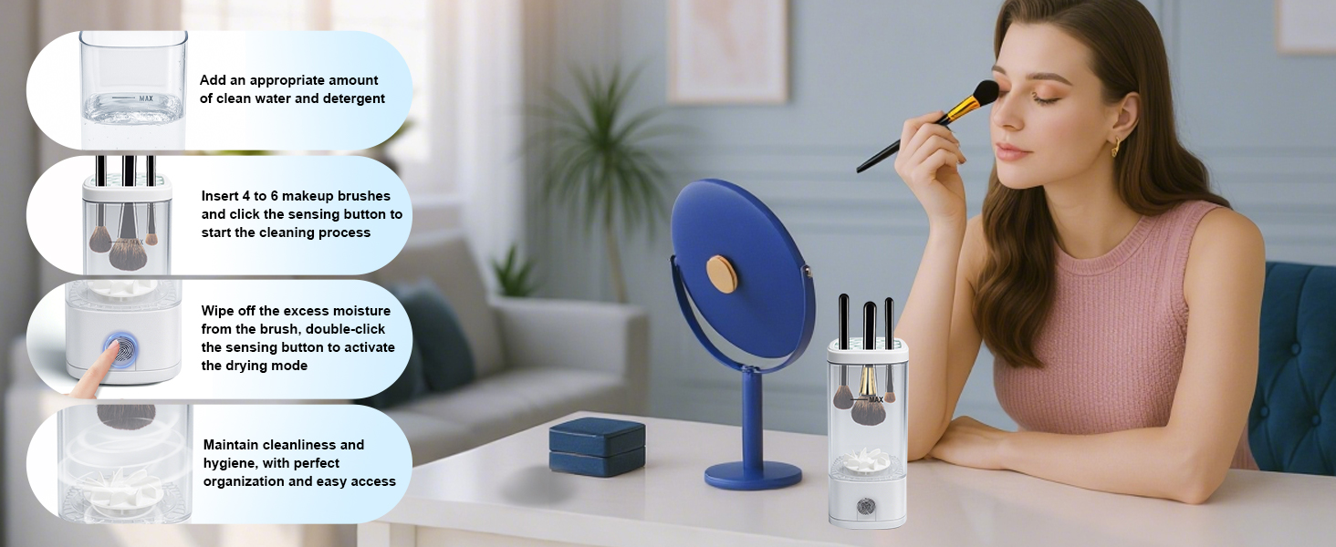 Electric cleaner for makeup brushes