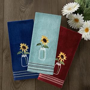 Sunflower In Jar Hand Towels