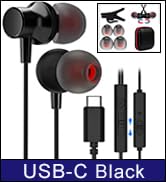 USB C Wired Headphones for iPhone 15 Type C Earbuds Magnetic with Mic Volume Control Mute Functio...