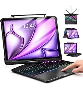 Keyboard Case for iPad Air 13 &amp; Pro 12.9, 7-Color Backlit, Trackpad | For iPad Air 13 M4/M3/M2 (2...