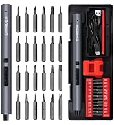 SHARDEN Mini Electric Screwdriver, 29 in 1 Small Electric Screw Driver Kit with 24 Magnetic Bits,...