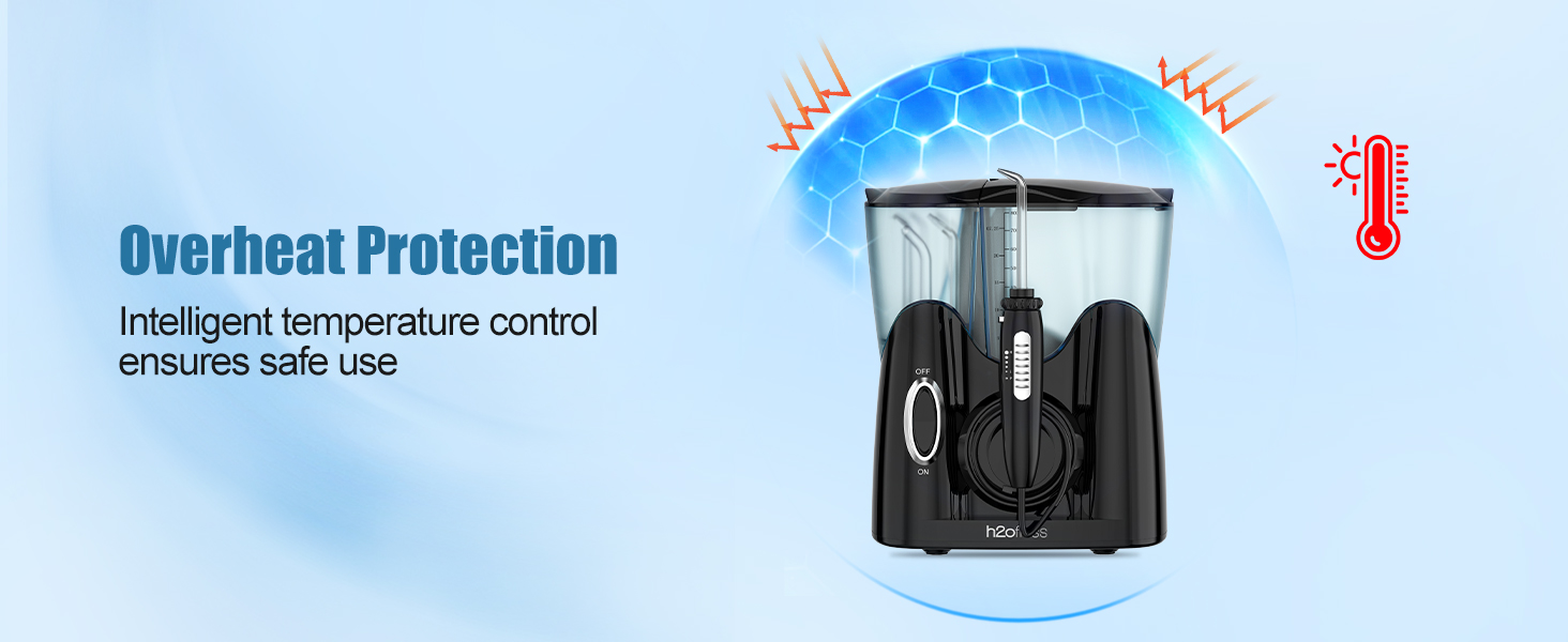 water flosser for teeth with overheat protection