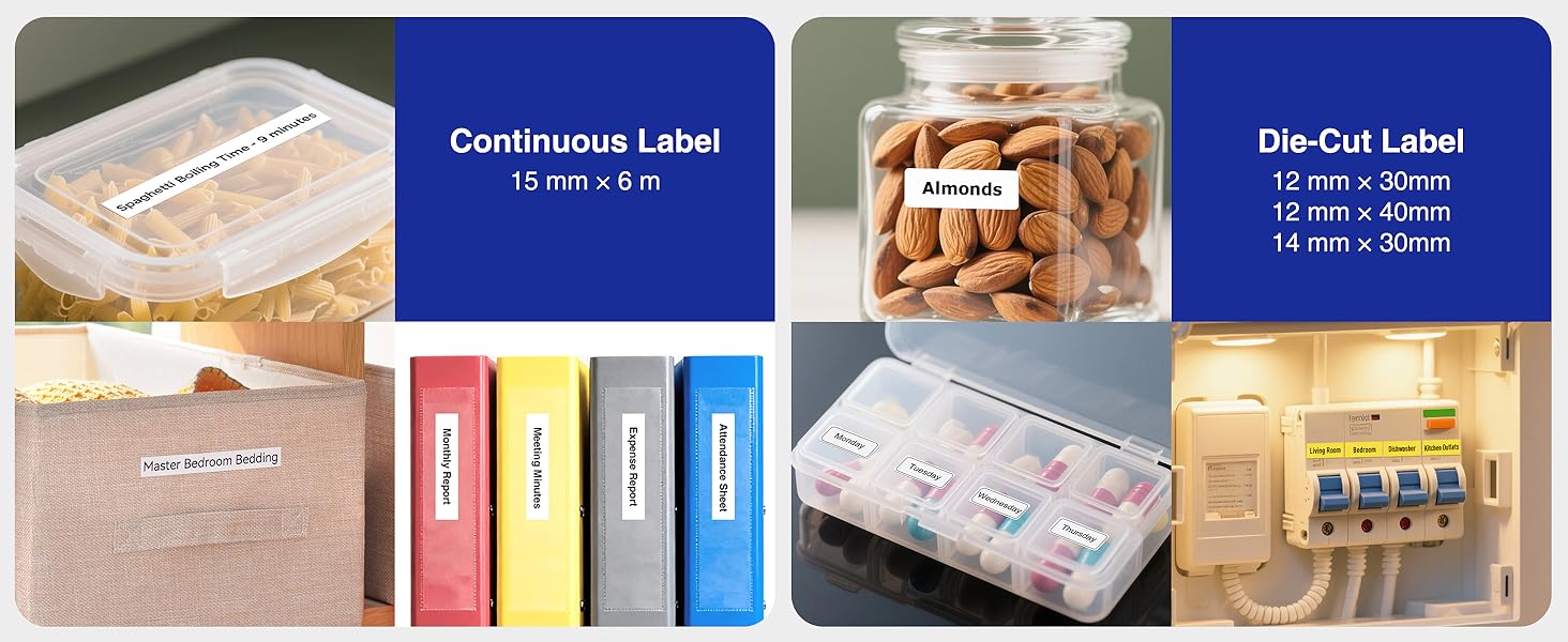 Works with die-cut and continuous labels