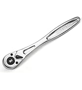 DURATECH 3/8-Inch Drive Ratchet Handle, Ratchet Socket Wrench | 90 Tooth, 8-3/8" Length, Heavy Du...
