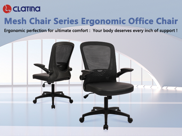 CLATINA Desk Chairs with Wheels, Ergonomic Rolling Mesh Office Chair