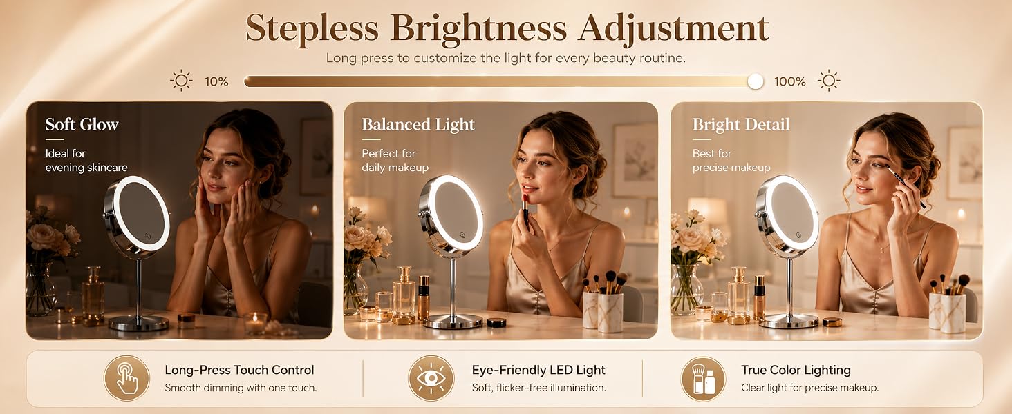 magnifying mirror with light