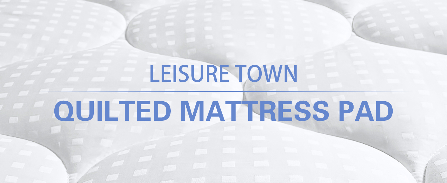 LEISURE TOWN Mattress Pad Cover Cooling Mattress Topper Cotton Top Pillow Top Deep Pocket White
