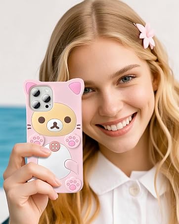 IAIYOXI Pink Bear Case