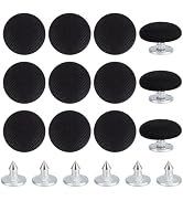 BENECREAT 12 Pcs Baseball Cap Button, 0.55 Inch Top Replacement Hats Button Black Cloth Covered f...