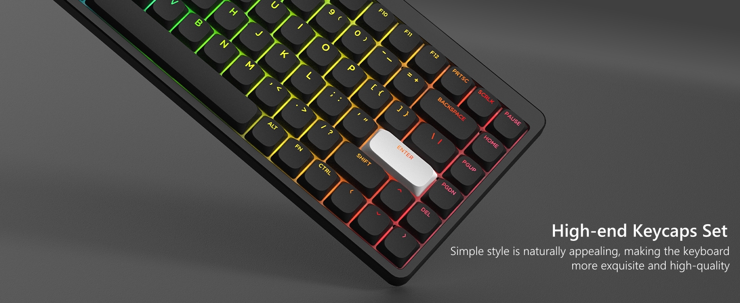 Low Profile Keycap, Shine Through Keycaps, Custom Keyboard Keycaps 75 Percent Black keycaps