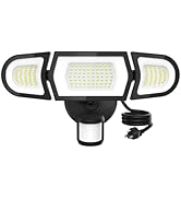 Olafus 100W 9000LM LED Security Lights Motion Sensor Light Outdoor with Plug, Dusk to Dawn Outdoo...