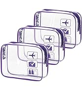 MODENGKONGJIAN TSA Approved Toiletry Bag, 3 Pcs Clear Toiletries Bags Quart Size Travel Makeup Co...