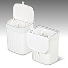 lidded trash can has two opening methods