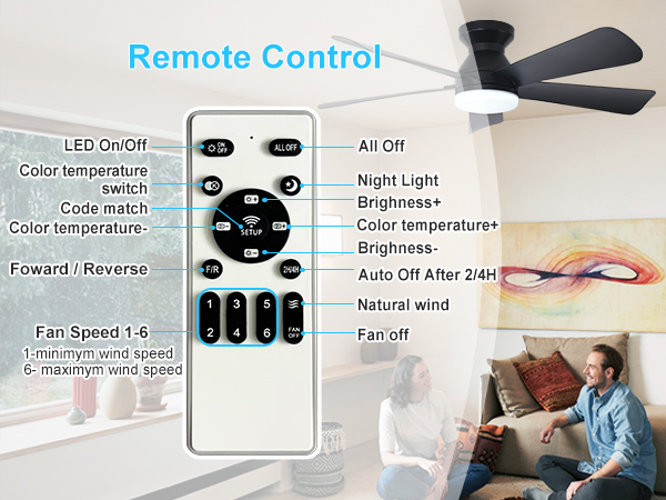 ceiling fan with light and remote