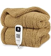 blunique Heated Blanket Electric Blanket Throw - Fast Heating Blanket Throw Double Sided Sherpa U...
