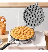 Bubble Waffle Maker, Nonstick Double Side Flower Pattern Hong Kong Egg Waffler Iron, 180° Rotatin...