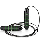 Jump Rope Tangle-Free Adjustable Skipping Rope with Ball Bearings Rapid Speed Jumping Cable for E...