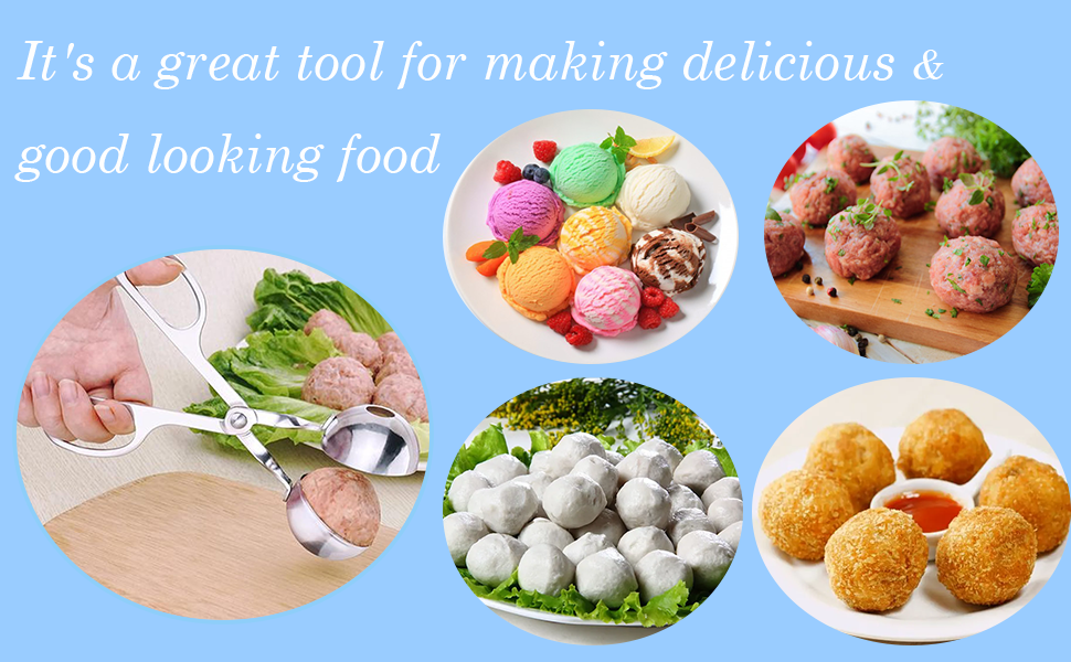 2 Pack Meat Baller Stainless Steel Meatball Scoop