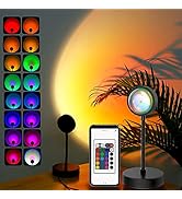 Sunset Lamp, Sunset Night Light Rainbow Projector Phone Controlled(iOS/ Android) 16 Color Changin...