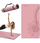 WUWAN Large Yoga Mat 75"x 40"x10mm (2/5 inch) – Extra Thick &amp; Wide, TPE Fitness Mat, Printed Non-...