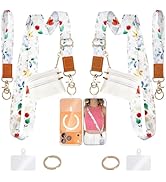 QIOFEARTH Clip and Go Strap for Phone with Wallet Crossbody,Lanyard Crossbody with 2 Phone Tabs f...