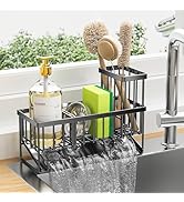 Cisily Kitchen Sink Caddy, Sponge Holder for Kitchen Sink, Kitchen Sink Organzier and Storage wit...