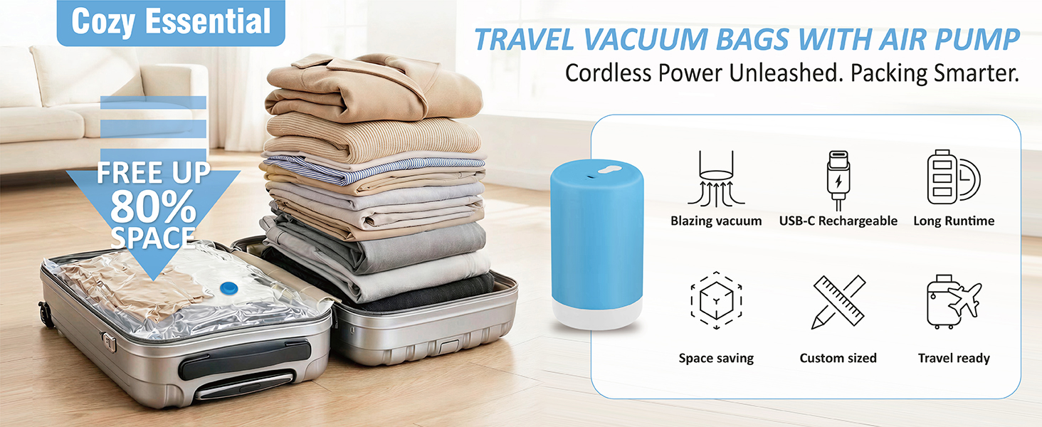 travel vacuum bags with pump