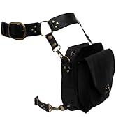 Yjcnelcr Medieval Waist Belt Drop Leg Bag Steampunk Waist Pack Thigh Bag Leather Bag Motorcycle W...