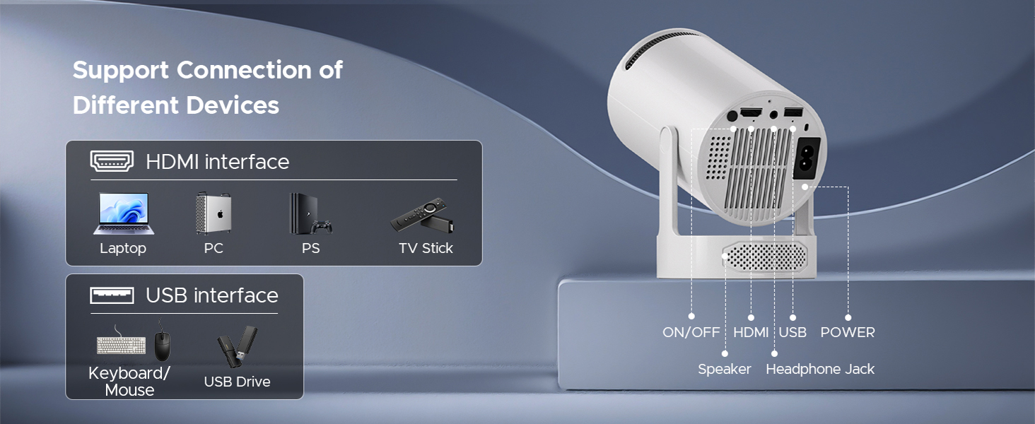 Mini Projector with Wi-Fi &amp;amp; Bluetooth