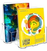Sahasea Acrylic Brochure Holder 8.5 x 11 Inch, 2 Packs Acrylic Sign Holder, Brochure Display Stan...