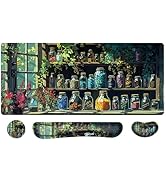 MOSISO Keyboard Mouse Pad Set, Large Deskpad&amp;Wrist Rest Support for Mouse&amp;Keyboar&amp;Coaster, Ergono...