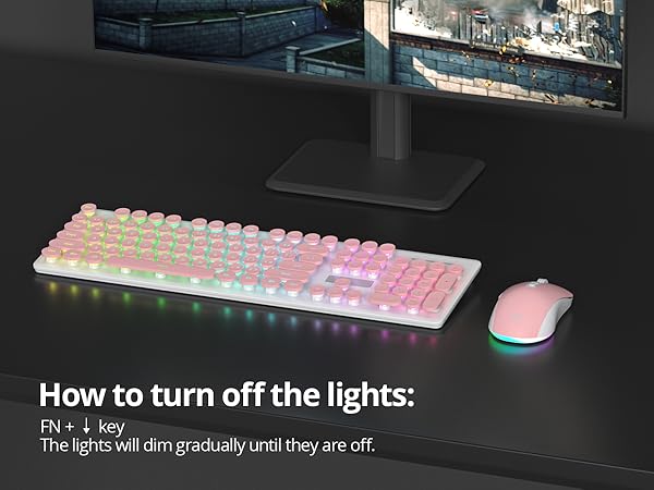 light up keyboard and mouse wireless