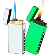 NINSI Torch Lighter, Butane Torch Soft Flame Plasma Dual Arc 3-in-1 Lighter, USB Rechargeable Ele...