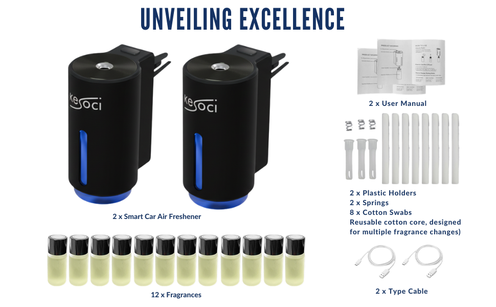 1. 2 diffuser packs components in black