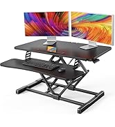 HUANUO Standing Desk Converter, 32” Sit to Stand Desk with Keyboard Tray, Height Adjustable Stand...