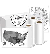 ORGBRO White Self-Adhesive Thermal Paper, Sticker Paper for X3/Z3 Portable Sticker Printer, Black...