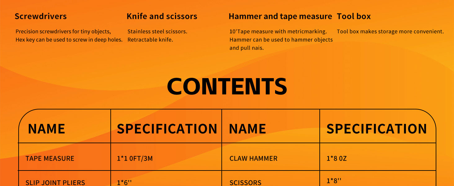 58 Piece Household Tool Set, General Household Hand Tool Kit with Plastic Toolbox Storage Case