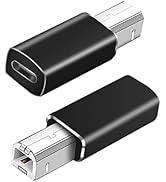 USB C Adapter 2 Pack USB B to USB C, Type C Female to USB Printer Male Adapter, Type C to Midi Co...