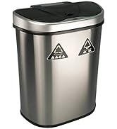 Ninestars DZT-70-R3 Motion Sensor Trash Can, Extra Large, Silver, Non Stick