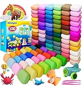 Ixiaoyoo Air Dry Clay, 100 Colors Modelling Clay for Kids, Ultra Light, Soft &amp; Non-Sticky, Modeli...